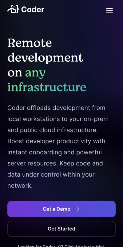 Mobile screenshot of Coder