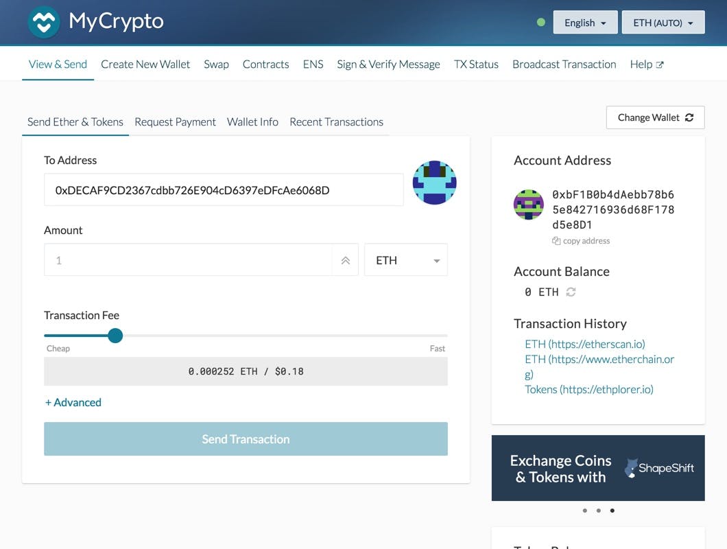 Desktop screenshot of MyCrypto
